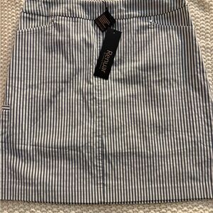 Renuar Blue and White Striped Pencil Skirt